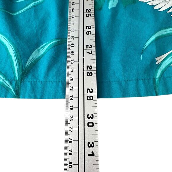 Vintage Paradise Found Shirt Mens Large Green Blue Teal Magnum PI jungle Bird - Picture 8 of 8